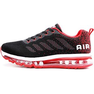 Sumateng Homme Femme Air Running Baskets Chaussures Outdoor Running Gym Fitness Sport Sneakers Style Multicolore Respirante Black Red 40 EU - Publicité