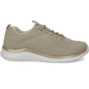 PAYMA Chaussures de Sport Sneakers Baskets pour Femme. Memory Foam. Tennis Gym, Running, Casual et Marcher. Maille Respirante. Lacets. Coleur: Beige Clair. Taille: EU 39 - Publicité