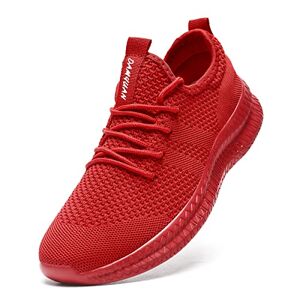Tvtaop Chaussures de Sport Running Femme Sneakers Fitness Basket Tennis Légères Respirante Outdoor Training,Rouge 37 EU - Publicité