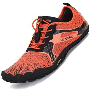 SAGUARO Chaussure Minimaliste Femme Chaussures de Trail Running Homme Antidérapant Chaussures Randonnée Gym Fitness Barefoot Shoes Antidérapant Chaussures d'eau Portland Orange, GR.36 EU - Publicité