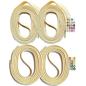 SNORS 2 PAIRES Lacets PLATS 110cm, CREME BEIGE, 6mm de large lavables, indéchirable, élastiques PREMIUM qualité Lacets pour baskets, sneaker, chaussures de sport et basses, laces - Publicité