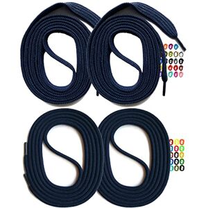 SNORS 2 PAIRES Lacets PLATS 90cm, BLEU FONCÉ, 6mm de large lavables, indéchirable, élastiques PREMIUM qualité Lacets pour baskets, sneaker, chaussures de sport et basses, laces - Publicité