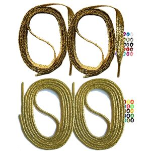 SNORS 2 PAIRES Lacets RONDS 130cm, OR, Ø3mm lavables, indéchirable, élastiques PREMIUM qualité Lacets pour baskets, sneaker, chaussures de sport et chucks, laces - Publicité