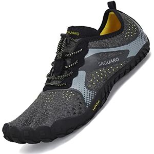 SAGUARO Chaussure Minimaliste Homme Chaussures Barefoot Femme Légère Randonnée Chaussures de Trail Running Outdoor & Indoor Gym Fitness Barefoot Shoes Noir Fumé, GR.40 EU - Publicité