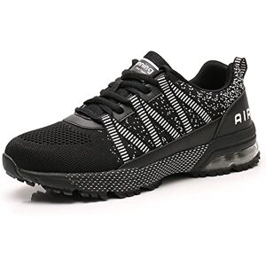 sotirsvs Homme Femme Baskets Air Chaussure de Running Sports Course Outdoor Gym Fitness Shock Absorbing Mesh Confortable léger Respirant Sneakers Black 45 EU - Publicité