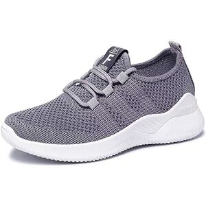 SSERHEHK Femme Chaussures de Course Fitness Sport Running Slip on Outdoor Walking Legere Respirante Baskets Mode Confortables Sneakers H66 Gray 41 - Publicité