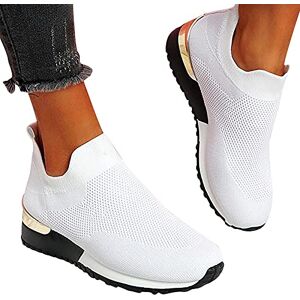 JIANGML Baskets Femme, Breathable Bas Haut Fashion Chaussures Casuel de Sport, Chaussures Sport Classic Confortables Décontractées Femmes Pieds Larges Chausson Orthopedique Sport Maille - Publicité