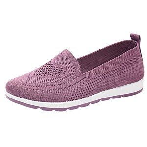 Woaikeyu Plates Baskets Femme sans Lacets Respirant Mesh Confortable Chaussures de Running Sport Tendances Fitness Sneakers Violet 40 - Publicité