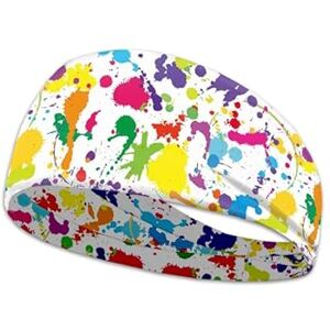 Kuiaobaty Color Splatter Bandeau de sport unisexe coloré pour football, basket-ball, tennis, yoga et golf - Publicité