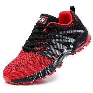 Azooken Herren Damen Sportschuhe Laufschuhe Turnschuhe Sneakers Leichte Fitness Mesh Air Sneaker Straßenlaufschuhe Outdoor(8995 Red39) - Publicité