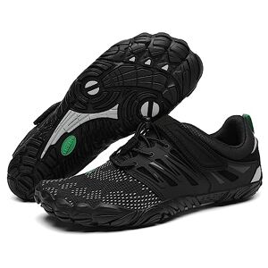 SAGUARO Chaussure Minimaliste Femme Chaussures de Trail Running Homme Antidérapant Chaussures Randonnée Gym Fitness Barefoot Shoes Antidérapant Chaussures d'eau Noir Riche, GR.36 EU - Publicité