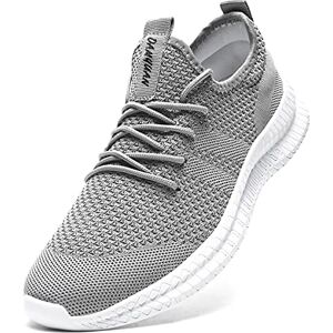 Tvtaop Chaussures de Sport Running Femme Sneakers Fitness Basket Tennis Légères Respirante Outdoor Training,Gris 42 EU - Publicité