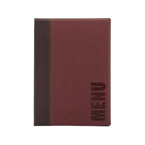 Securit® Protège-menu A4 - Simili cuir - Rouge bordeaux - Gamme Tendance - 1 double insert inclus