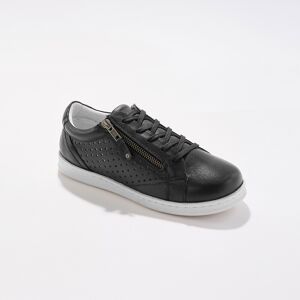 Blancheporte Tennis zippée en cuir perforé - BlancheporteCette paire de tennis au look si emblématique s’offre quelques fantaisies : des petits trous sur les côtés et une fermeture zippée en plus des lacets. De jolis détails qui rendent cette tennis uniqu