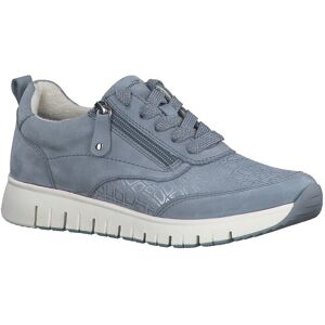 Baskets zippées en cuir - largeur confort - 40 - Bleu - TamarisParticulièrement confortables, même pour les pieds larges, ces baskets Tamaris Comfort®, s’enfilent facilement grâce à un système de lacets associés à un zip côté et un élastique intérieur. Et - Publicité