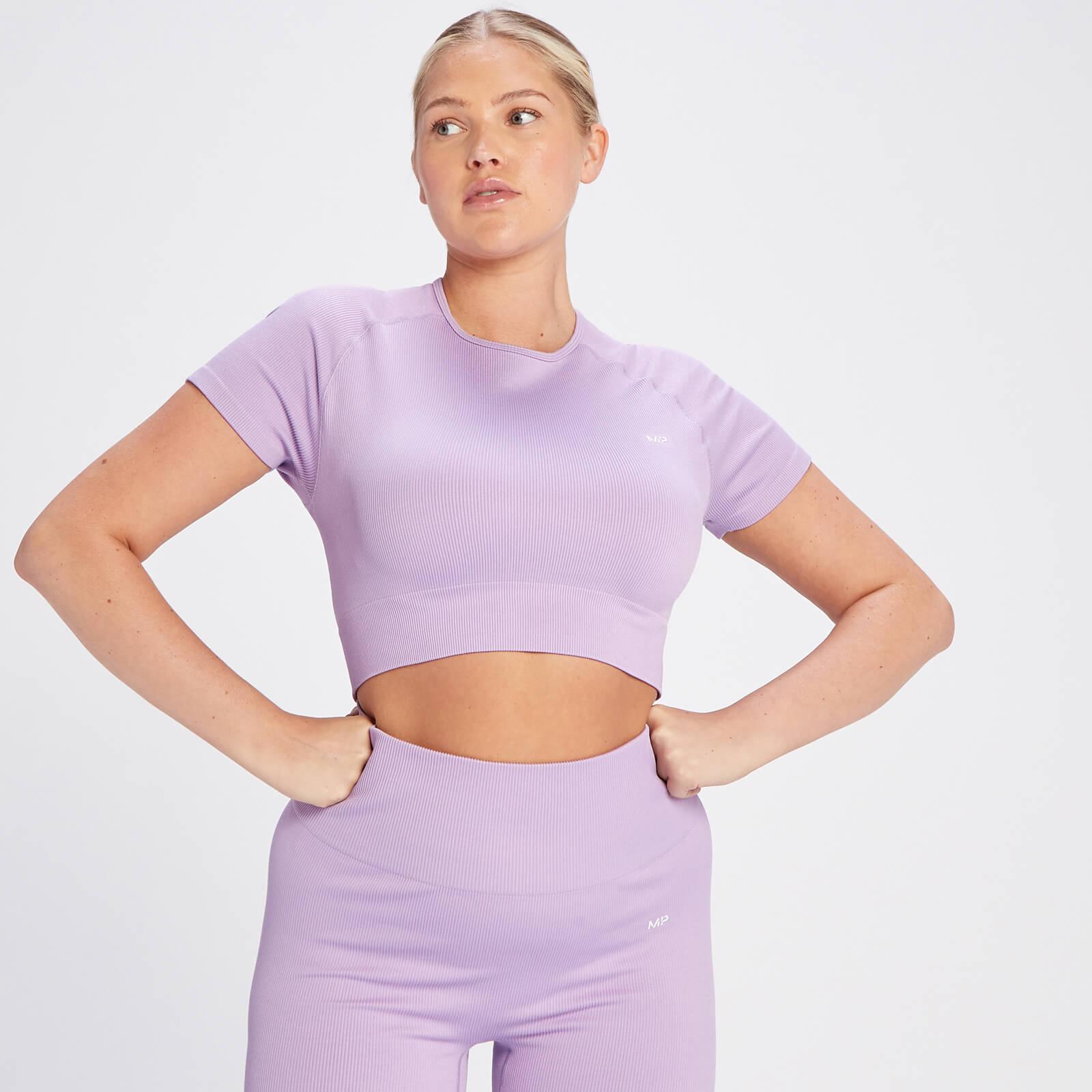 Myprotein FR Crop top côtelé sans coutures MP Tempo pour femmes – Lilas vif - S