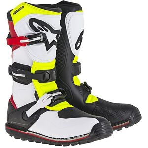 Stivali Moto Cross Alpinestars TECH T Bianco Nero Giallo Flu taglia 10