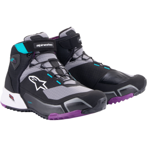 Alpinestars Scarpe Moto Donna  CR-X Drystar Riding Nero-Grigio-Turchese