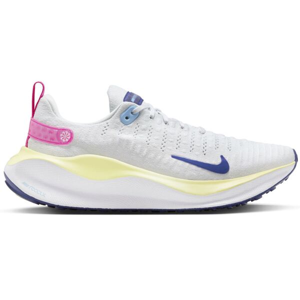 nike react infinity run flyknit 4 w - scarpe running neutre - donna white/yellow/pink 7 us