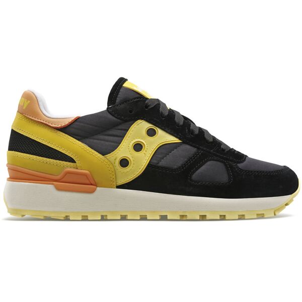 saucony shadow og shiny - sneakers - donna black/yellow 6,5 us