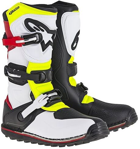 Stivali Moto Cross Alpinestars TECH T Bianco Nero Giallo Flu taglia 10