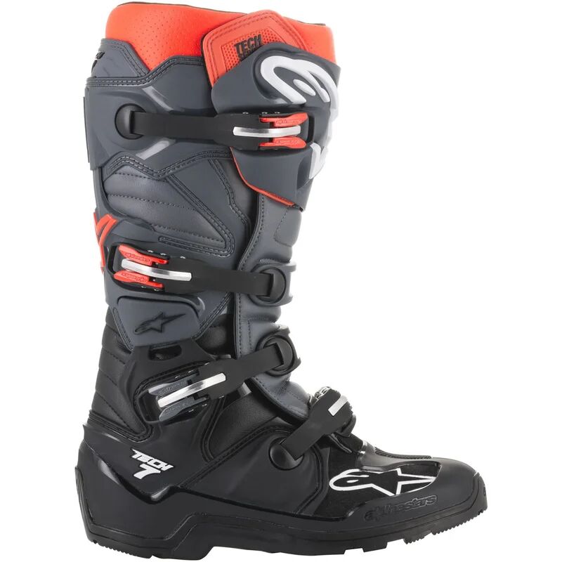 ALPINESTARS - Stivali Tech 7 Enduro Nero / Grigio / Rosso Fluo Nero,Grigio,Rosso 8 (EU 42)