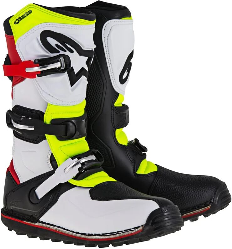 ALPINESTARS - Stivali Tech T Bianco / Rosso / Giallo Fluo / Nero Nero,Rosso,Giallo,Alta visibilità,Bianco 10 (EU 44.5)