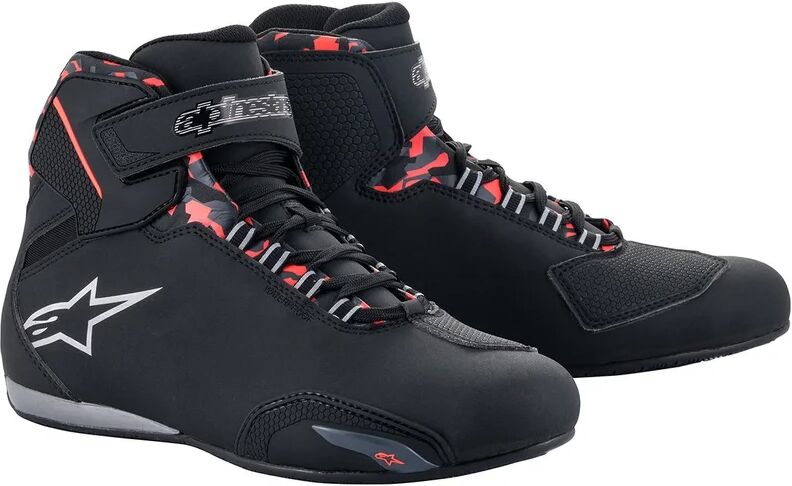 ALPINESTARS - Stivali Sektor Waterproof Nero / Dark Grigio / Rosso Fluo Nero,Grigio,Rosso 8 (EU 40.5)