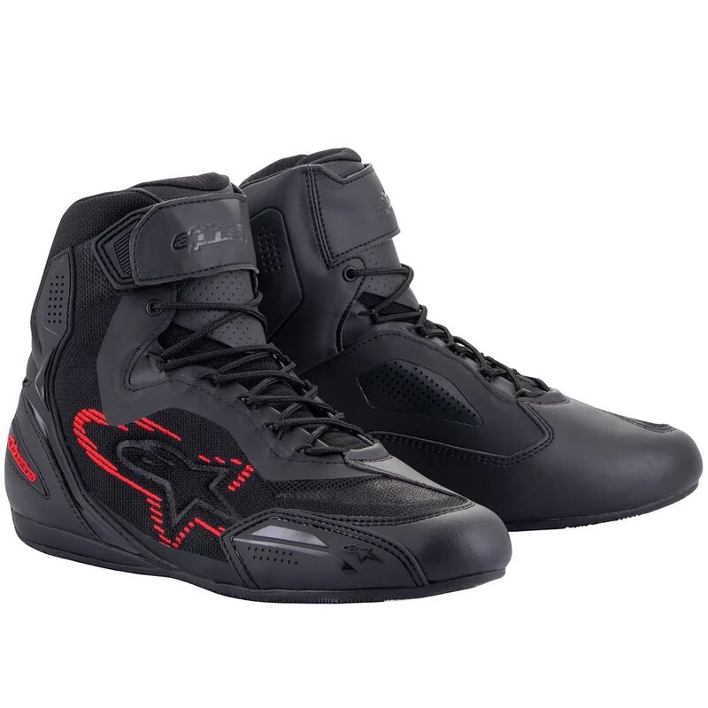 ALPINESTARS - Stivali Faster - 3 Rideknit Nero / Dark Grigio / Bright Rosso Nero,Rosso 11 (EU 44)