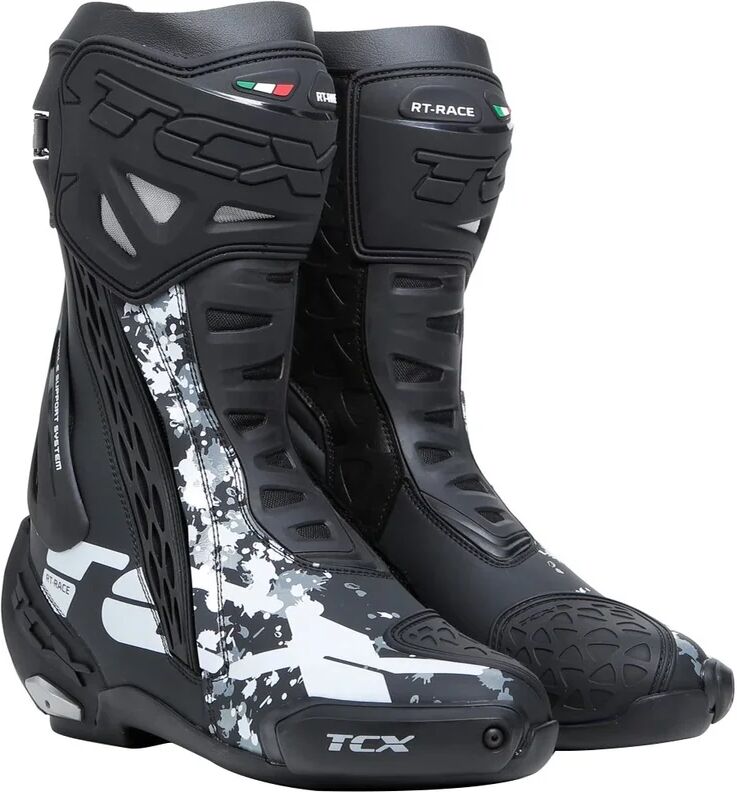 TCX - Stivali RT-Race Nero / Bianco / Grigio Nero,Grigio,Bianco 42