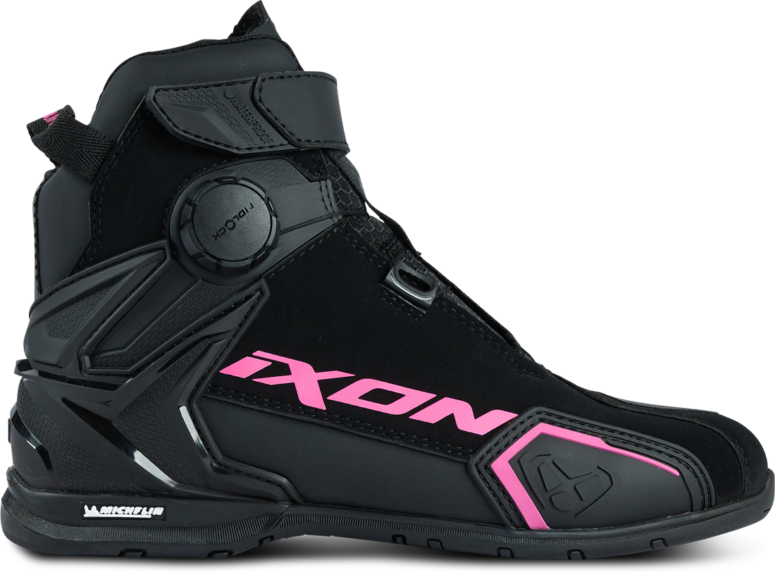 Ixon Scarpe Moto Donna  Bull 2 WP Nero-Fucsia