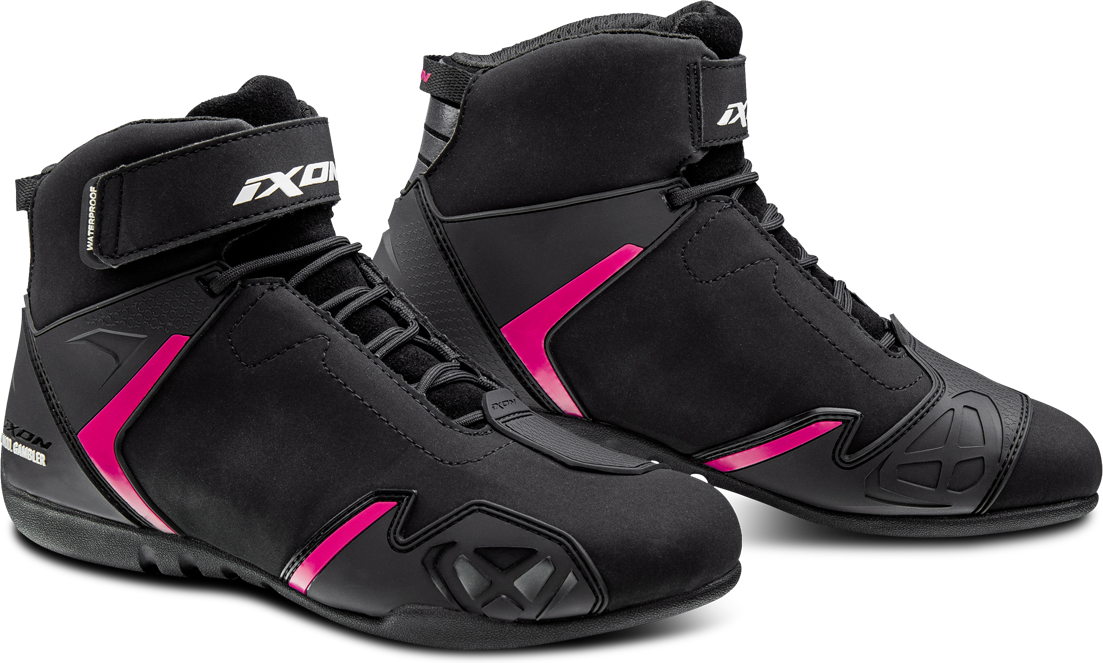 Ixon Scarpe Moto Donna  Gambler WP Nero-Fucsia