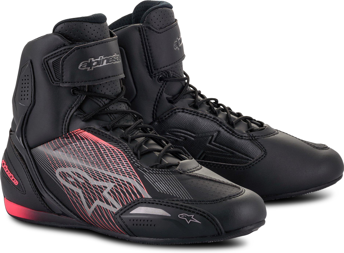 Alpinestars Scarpe Moto Donna  Stella Faster-3 Nero-Gun Metal-Rosa