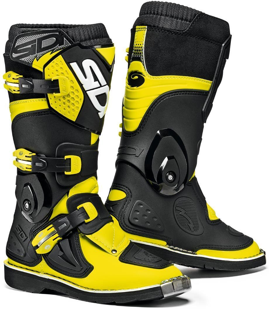 Sidi Flame Bambini Motocross Stivali Nero Giallo 41