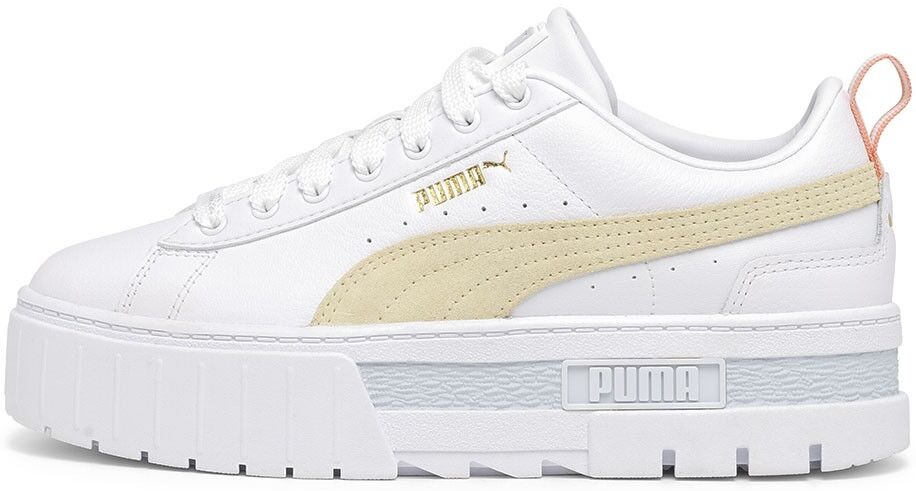 Puma Mayaze Suede Bianco Giallo Sneakers Donna EUR 40 / UK 6.5