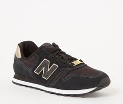 New Balance 373 sneaker van mesh met suède details - Zwart