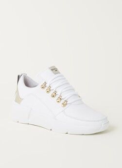 Nubikk Roque Royal L sneaker van leer met suède details - Wit