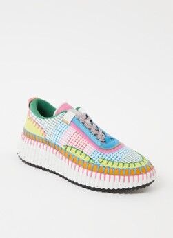 Chloé Nama sneaker met gebreid bovenwerk en suede details - Multicolor