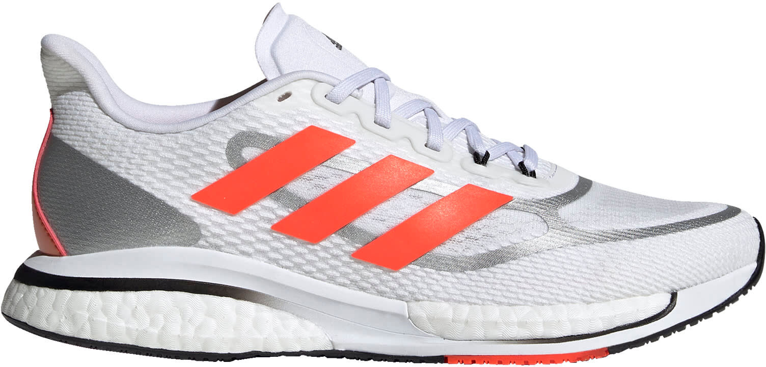 adidas Supernova+ Hardloopschoenen Dames Wit Zilver Rood - 37 ⅓