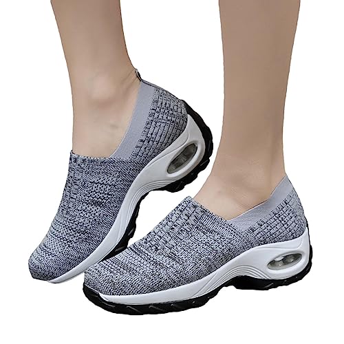 Novent Dames wandelschoenen voor dames   slip-on casual mesh atletische wandelschoenen voor dames met ondersteuning voetboog, brewandelschoenen voor dames voor sportschool