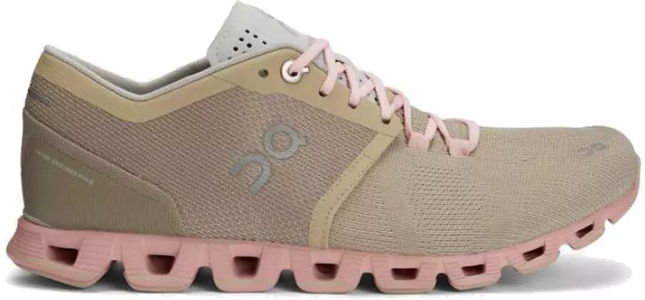 On Cloud X Womens - Sko - Sand/Rose - 38 1/2