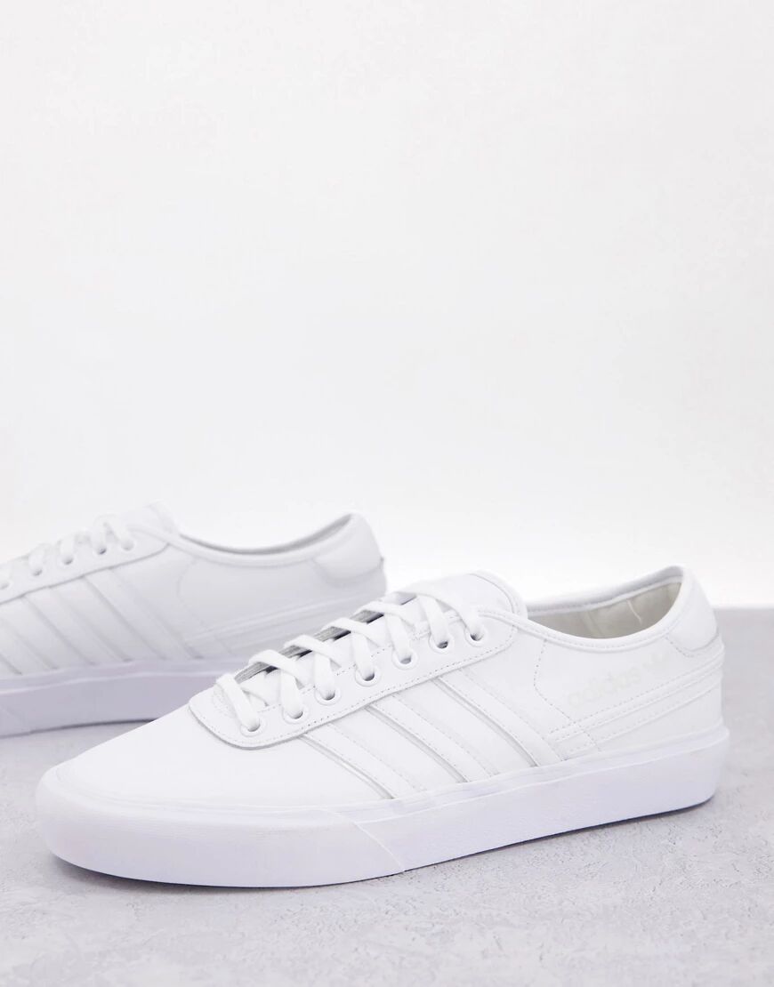 adidas Originals Delpala leather trainers in triple white  White