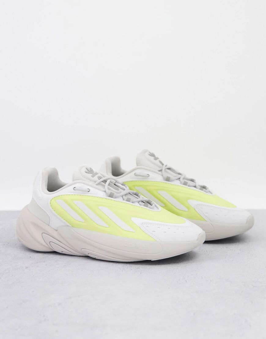 adidas Originals Ozelia trainers in beige with yellow detail-White  White