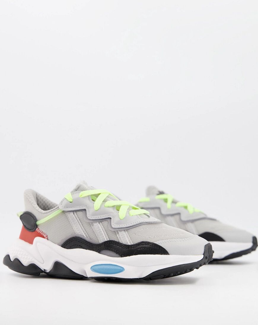 adidas Originals Ozweego trainers in grey with colour pops  Grey