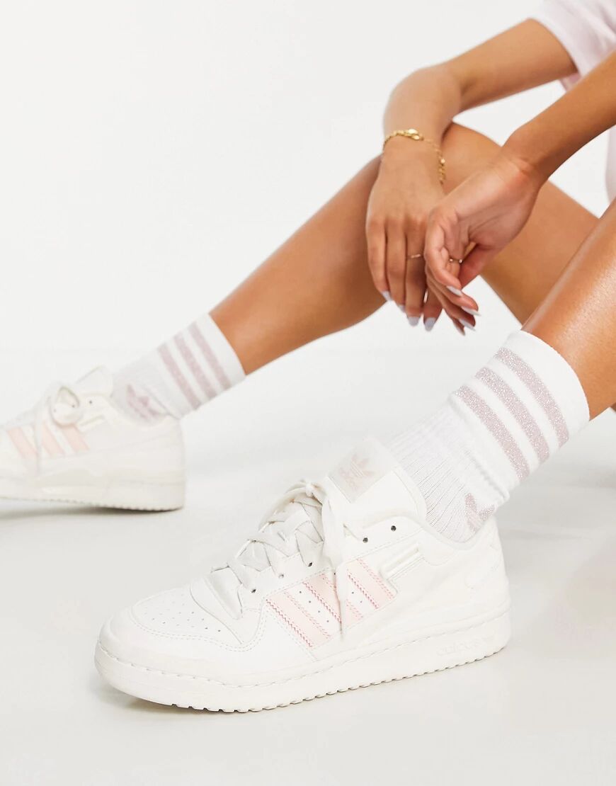 adidas Originals 'Tennis Luxe' Forum low trainers in off white  White