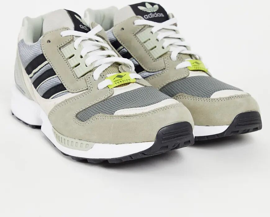 adidas Originals ZX 8000 trainers in khaki and grey-Green  Green