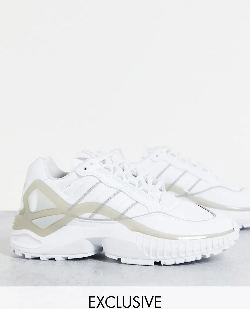 adidas Originals ZX Wavian trainers in white with beige detail  White