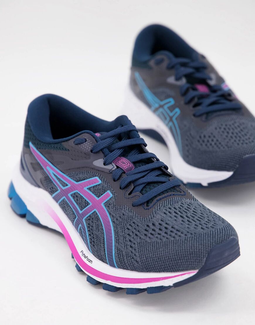 Asics running GT-1000 trainers in black and pink  Black