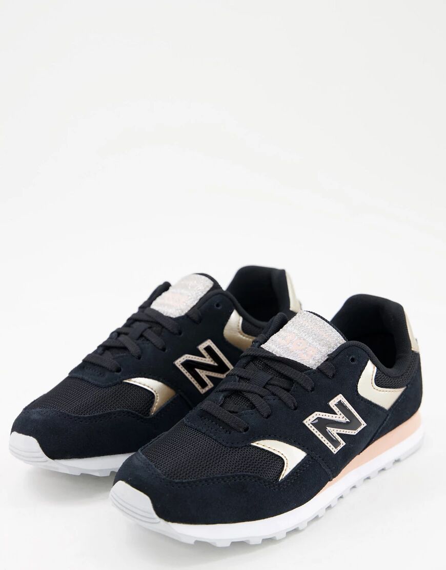New Balance 393 trainers in black/rose gold  Black