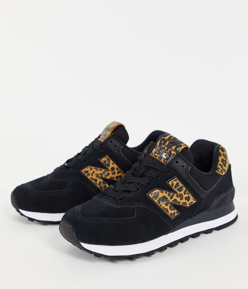 New Balance 574 animal trainers in black and leopard - exclusive to ASOS  Black